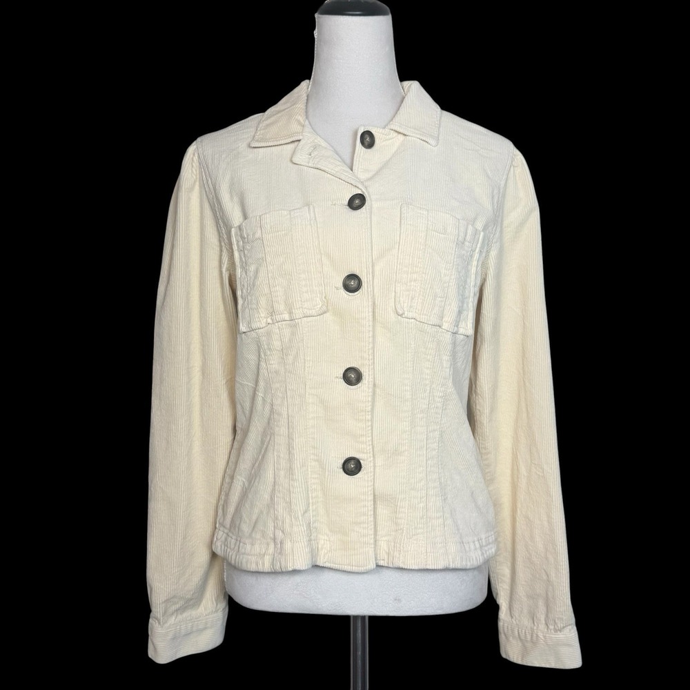 Kut From The Kloth Kyra Corduroy Jacket Size L Cream Heritage Utility Preppy Y2K
